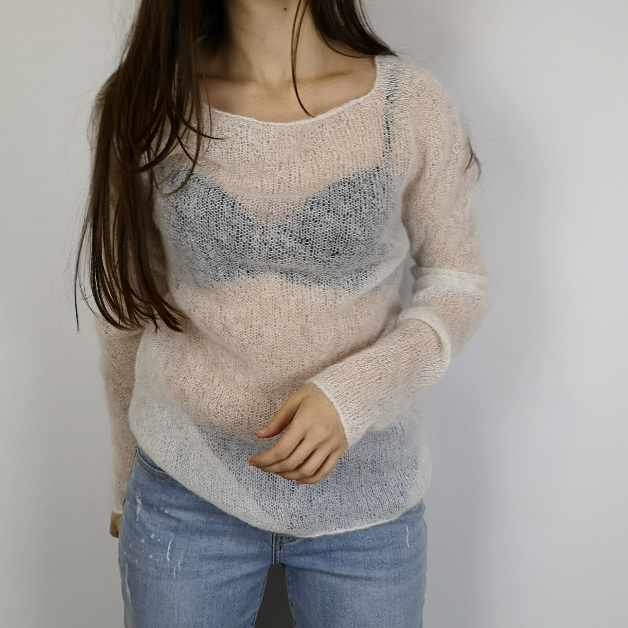 Wedding jumper mohair off white sweater bridal jumper Etsy