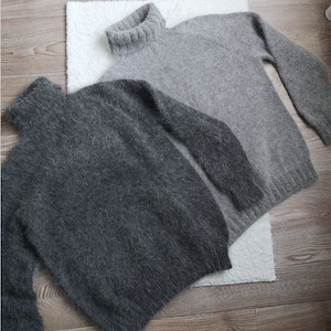 Men's Angora Sweater, Winter men knit jumper, Angora sweater, Wool Sweater, winter rabbit jumper, men knit angora jumper