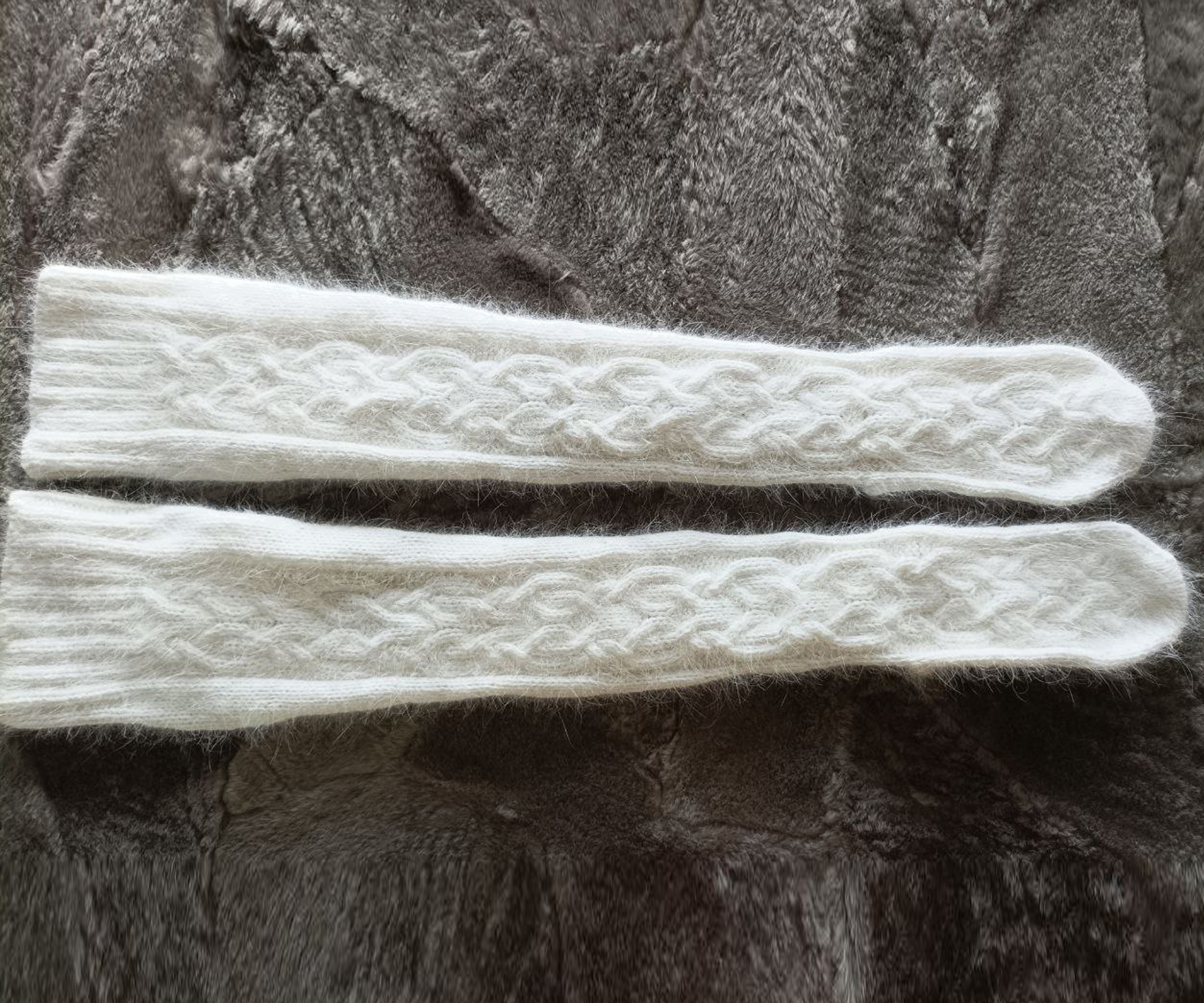 Thigh High Angora Handmade Socks, Home White Soft Sock, Rabbit Socks ...