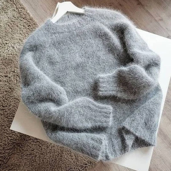Winter Knit Angora Sweater Wool Women Warm Soft Angora Knit Sweater Angora Sweater