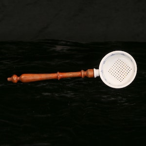 Antique 1920s German Tea Strainer/Kitchen Utensil Meissen Blue/White Porcelain