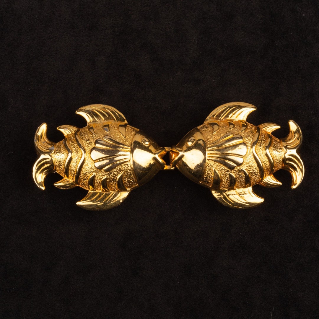 Vintage RARE Dotty Smith Fish Belt Buckle Gold Toned - Etsy