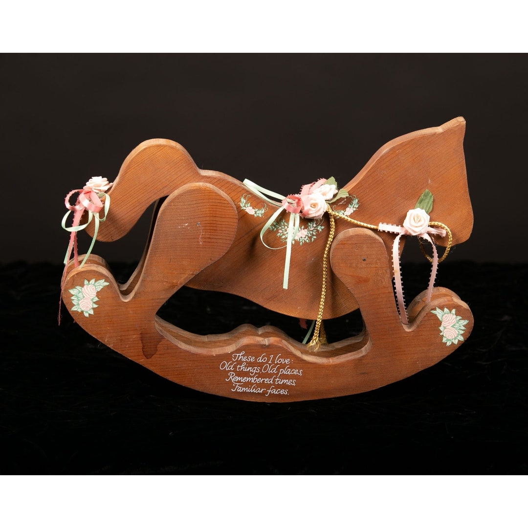 Vintage Handcrafted Wooden Rocking Horse Decoration - Etsy