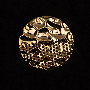 Vintage MCM Circular Dress Clip Gold Toned Brooch