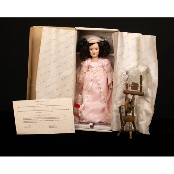 Vintage 1990s Danbury Mint Sleeping Beauty Porcelain Doll New in