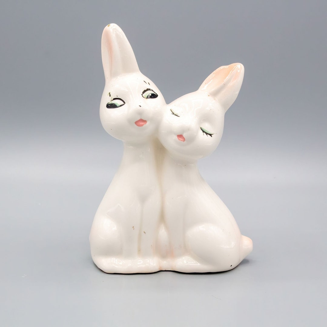 Vintage Ceramic Bunny Rabbit Bud Vase Planter - Etsy