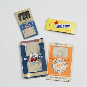 Variety of Vintage Needle/Sewing Kits Prym Germany, Holsum Bread, Boys Brand, Milwards
