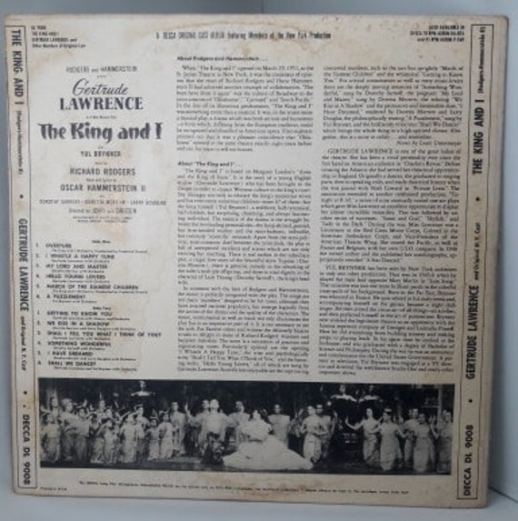 The King And I Soundtrack With Gertrude Lawrence 1951 Decca Etsy