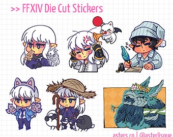 FFXIV Estinien (& Co) gestanste stickers
