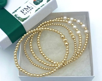 Braccialetto di perle riempito d'oro, set di gioielli da sposa, regalo di amicizia per damigelle d'onore - Italia