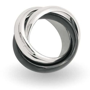 Triple ring | 3-piece ring | Triple ring | Trilogy ring | Play ring | 925/000 silver | Tungsten | 6 mm wide each - GEMP collection