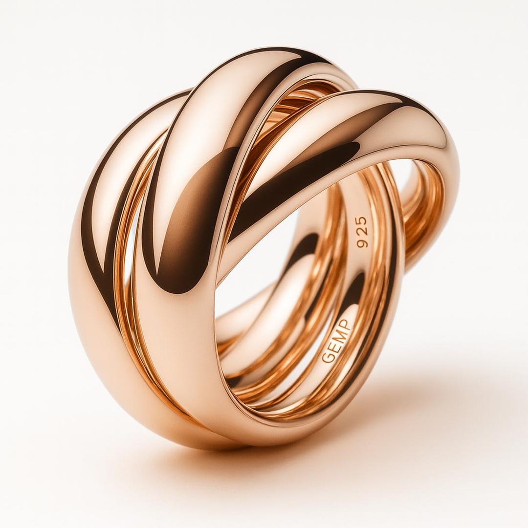 Three Part Rings Triple Ring | 3-piece Ring | Triple Ring | Play Ring | 925/000 Silver ...