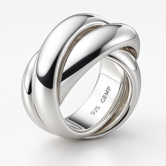 Bague triple Bague pièces Bague triple Bague trilogie