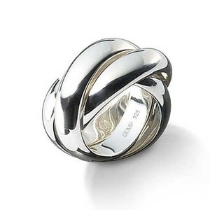 Three-ring | 3-ring | 3-fold ring | Trilogy ring | Play ring | 925/000 silver | 5.8 mm wide each | GEMP collection