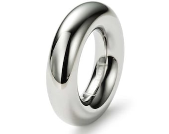 hoop ring | Eye-catcher | Statement | massive | 8mm wide | Polished stainless steel | MONOMANIA