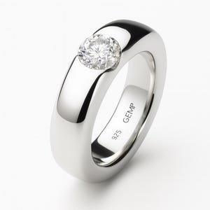 Statement | Band ring | 7 mm | 925/000 silver | Zirconia | GEMP collection