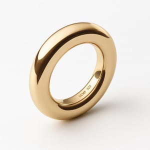 Ring | Statement | Hoop ring | 925/000 silver | Gold-plated | 7 mm | GEMP collection