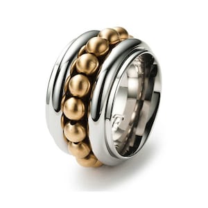 monomania | Statement Ring Sphere | Balls 750/000 Gold | Stainless steel | Interchangeable ring