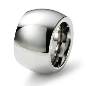Band ring | Statement | Eyecatcher | 18 mm wide | solid | polished stainless steel | MONOMANIA