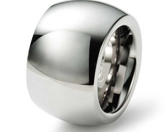 Band ring | Statement | Eye-catcher | 18mm wide | massive | Polished stainless steel | MONOMANIA
