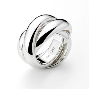 Dreier-Ring | 3er Ring | 3-fach Ring | Trilogie Ring | Spielring | 925/000 Silber | je 5,8 mm breit | GEMP Kollektion