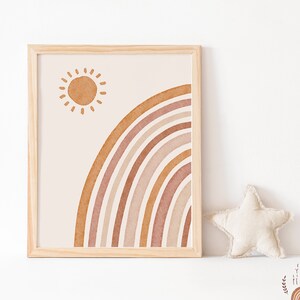 EXCOOL CLUB Rainbow Nursery Wall Art Set - 3 Unframed 12x16" Wildflower Boho Posters, Neutral Girl's Room Decor - View #10