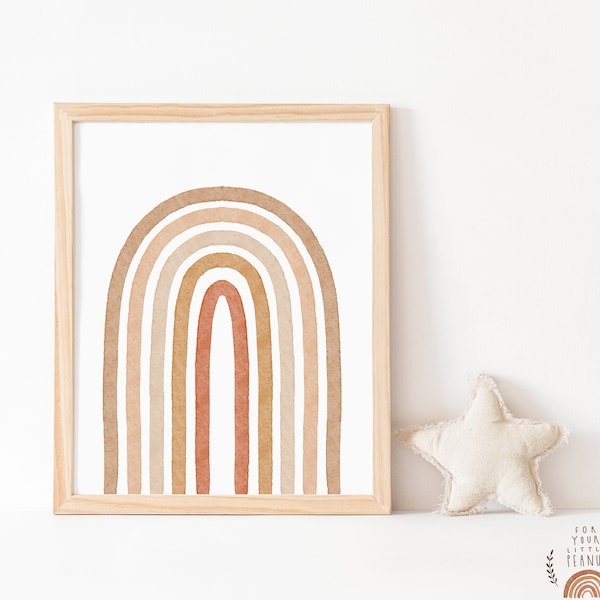Neutral Rainbow Print, Earth Tone Nursery Decor (Digital Download)