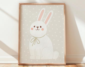 Babykamerprint konijn | Grillige kinderkamerdecoratie (digitale download)
