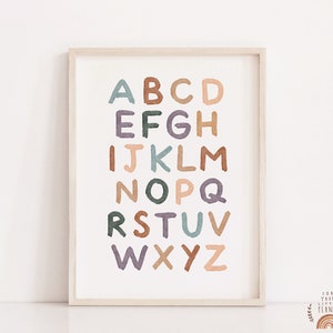 ABC Poster Nursery Wall Art Alphabet Poster Nursery Decor Printable Wall Art Nursery Prints Digital Prints Nursery Art Kids Room Art