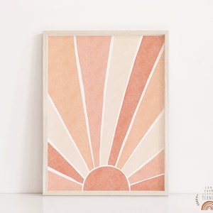 Sun Print Nursery Wall Art Sunset Art Nursery Decor Printable Wall Art Nursery Prints Digital Prints Nursery Art Kids Room Art