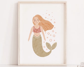 Nursery Wall Art Little Mermaid Nursery Decor Printable Wall Art Nursery Prints Digital Prints Nursery Art Kids Room Art Baby Room Decor