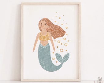 Nursery Wall Art Little Mermaid Nursery Decor Printable Wall Art Nursery Prints Digital Prints Nursery Art Kids Room Art Baby Room Decor