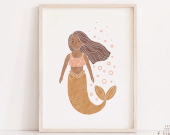 Nursery Wall Art Little Mermaid Nursery Decor Printable Wall Art Nursery Prints Digital Prints Nursery Art Kids Room Art Baby Room Decor