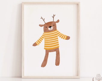 Stampe da parete per la cameretta dei bambini, stampe di cervi, decorazioni per la cameretta dei bambini, stampe da parete stampabili, stampe per la cameretta dei bambini, stampe digitali, decorazioni per la cameretta dei bambini ...