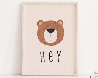 Bear Nursery Print Nursery Wall Art Nursery Decor Printable Wall Art Nursery Prints Digital Prints Nursery Art Kids Room Art