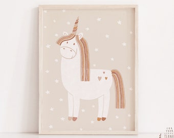 Unicorn Nursery Print, Boho Kids Room Decor (Digital Download )
