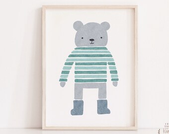 Bear Nursery Print Nursery Wall Art Nursery Decor Printable Wall Art Nursery Prints Digital Prints Nursery Art Kids Room Art