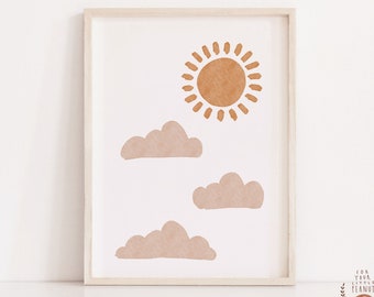 Nursery Wall Art Sun Print Nursery Decor Printable Wall Art Nursery Prints Digital Prints Nursery Art Kids Room Art Baby Room Decor