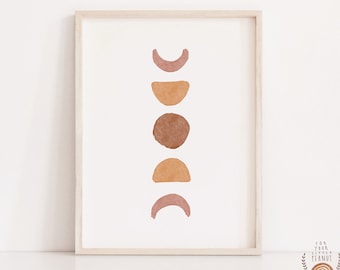 Arte de pared para guardería, fases lunares, decoración de guardería, arte de pared imprimible, impresiones digitales, arte para guardería, arte para habitación infantil, decoración de habitación de bebé