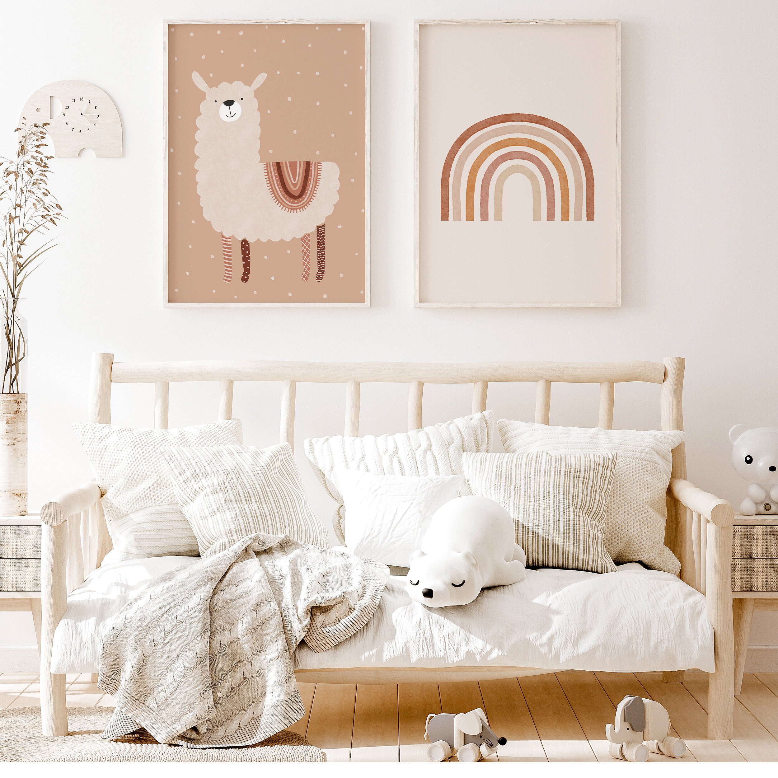 Set of Two Nursery Prints Kids Printable Wall Art Instant Etsy