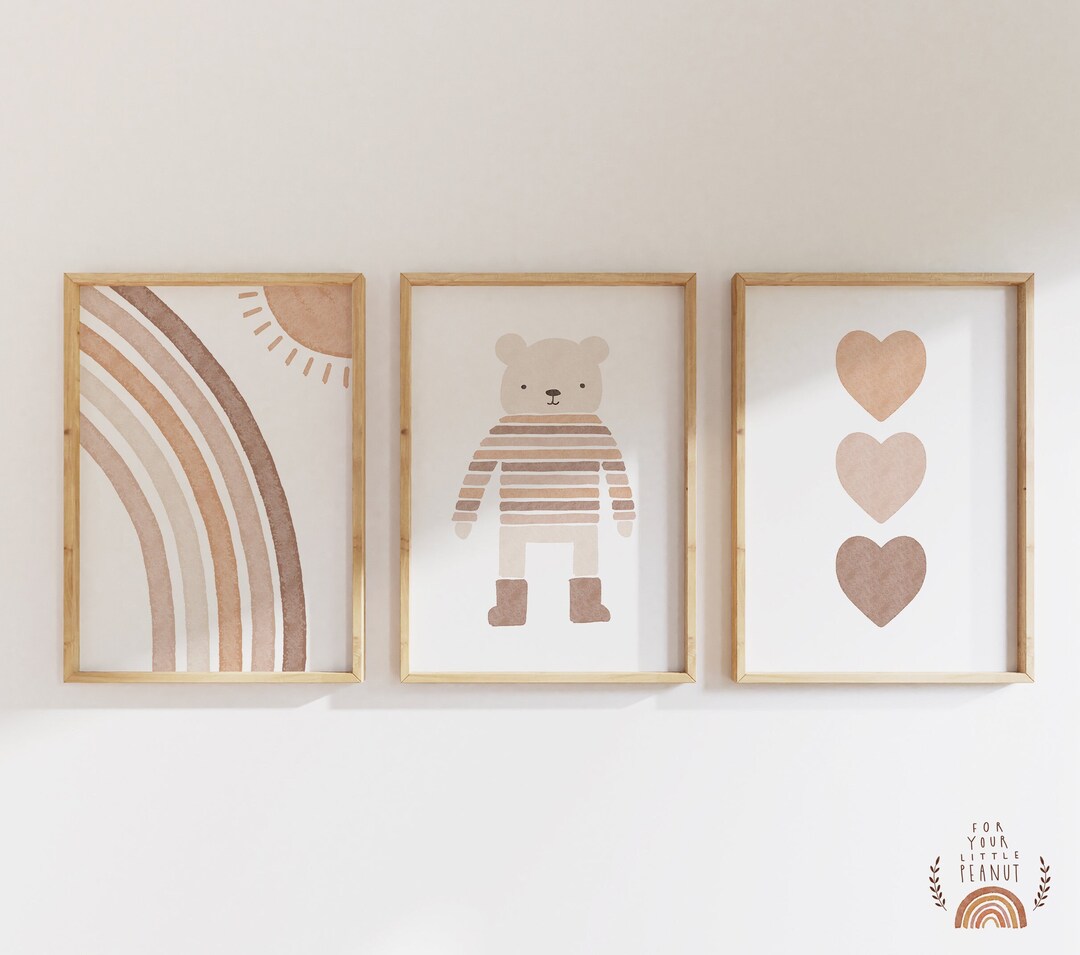 Set of 3 Prints Nursery Wall Art Nursery Sets Printable Wall - Etsy