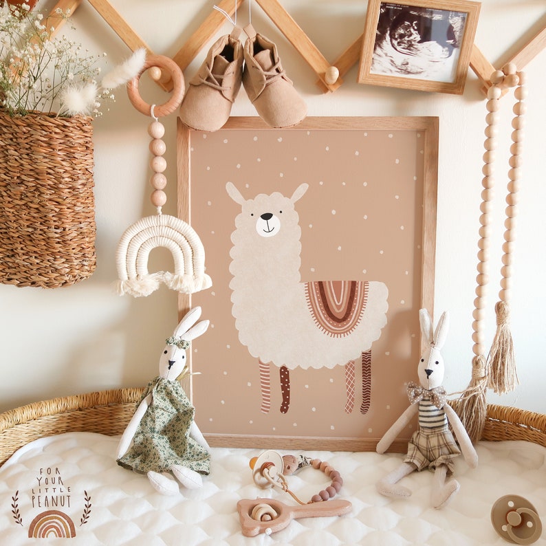 Llama Boho Nursery Printable Wall Art Nursery Decor Animals Etsy