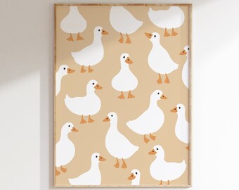 Whimsical Silly Goose Print | Nursery Wall Art | Farmhouse Nursery ...