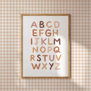 ABC Alphabet Nursery Wall Art Printable, Alphabet Poster for Kids Room, Gender Neutral Nursery Decor, Educational ABC Print,Digital Download