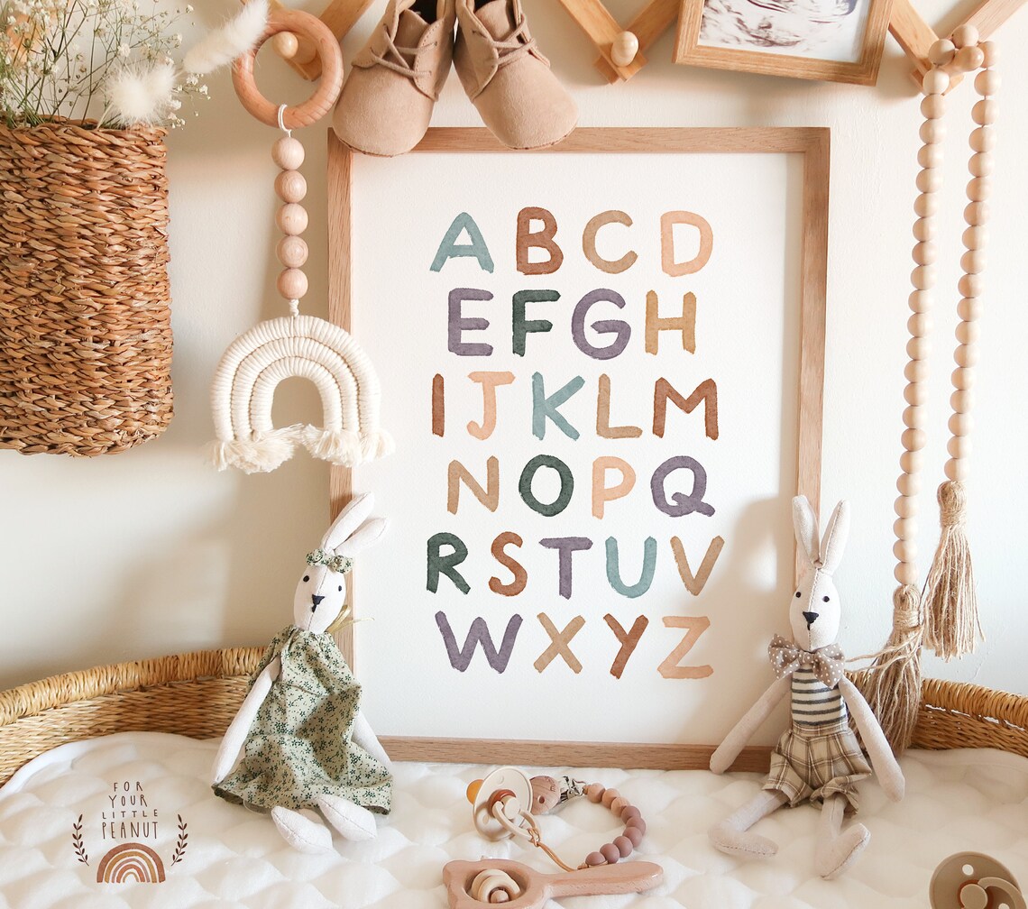 ABC Alphabet Poster | Nursery Wall Art & Decor | Printable Kids Room ...
