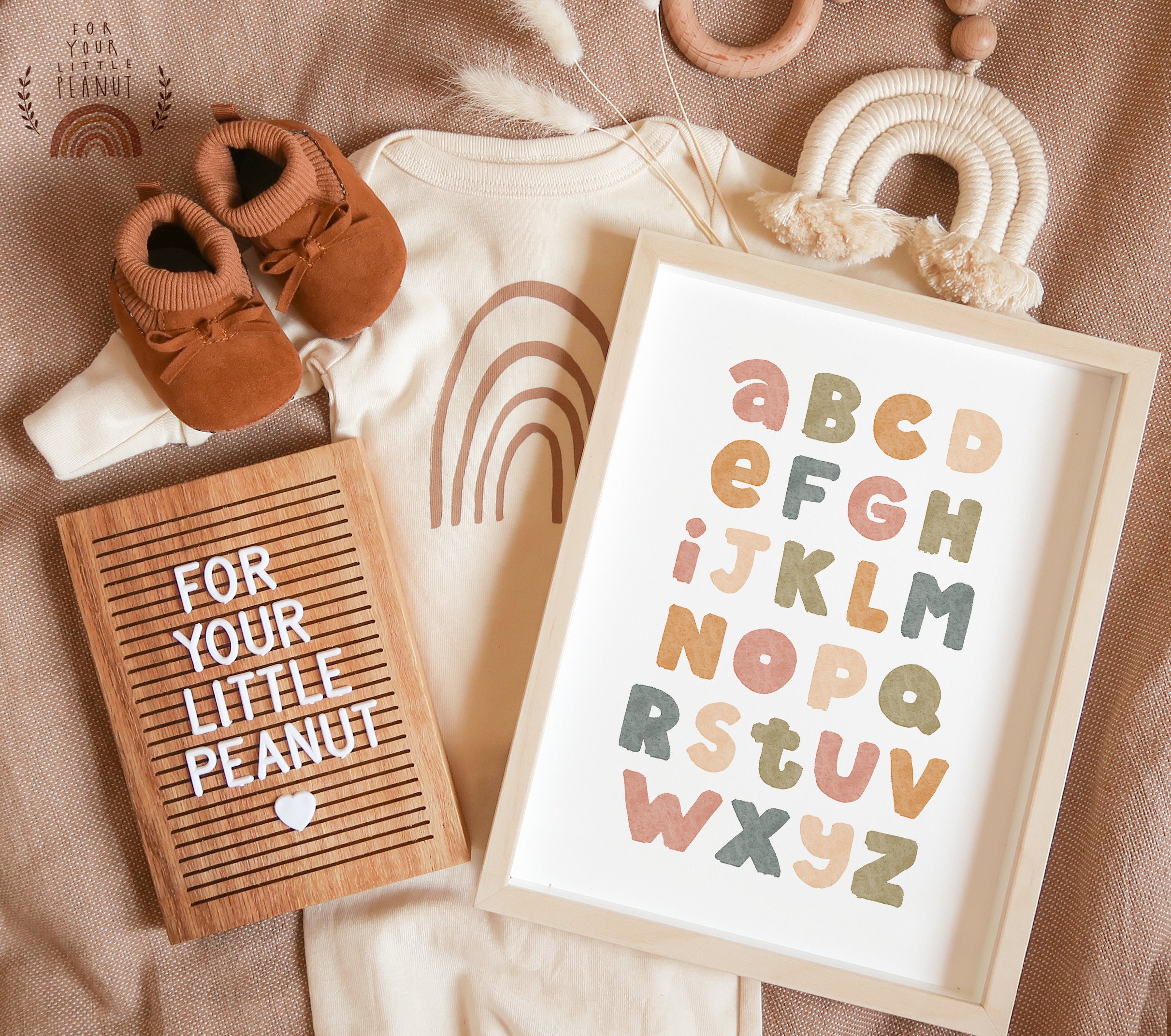 ABC Poster Nursery Wall Art Alphabet Poster Nursery Decor Printable ...