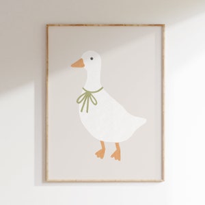 Impresión de pato ilustrado / Vivero de granja / Arte de granja / Pared de la galería de la guardería / Regalo de baby shower / Arte caprichoso / DESCARGA INSTANTE