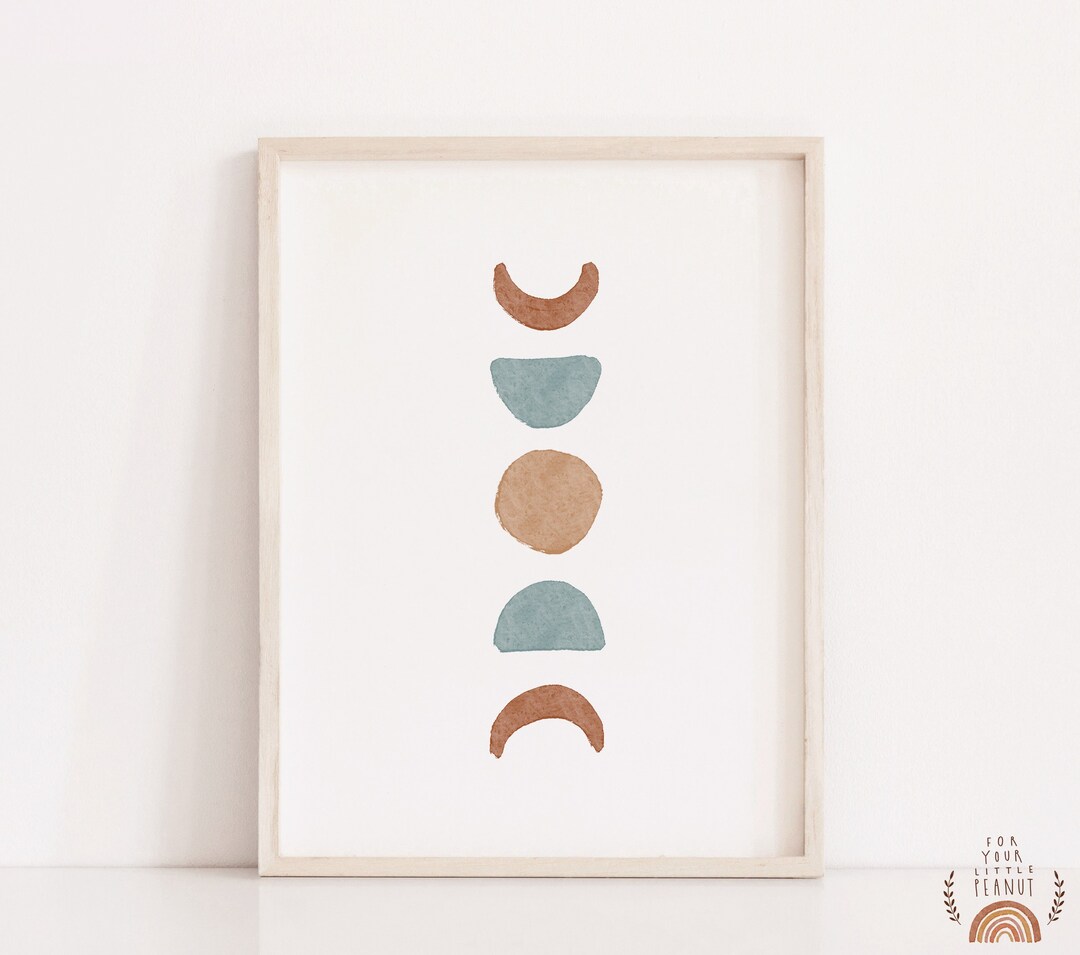 Nursery Wall Art Moon Phases Nursery Decor Printable Wall Art Nursery ...