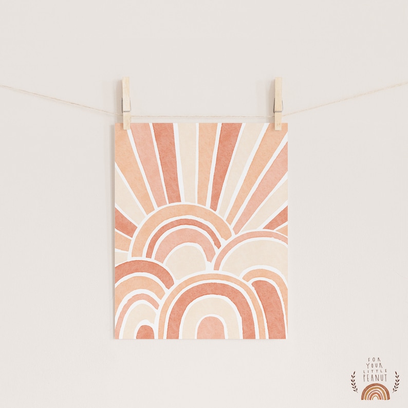 Rainbow Boho Nursery Printable Wall Art Nursery Decor