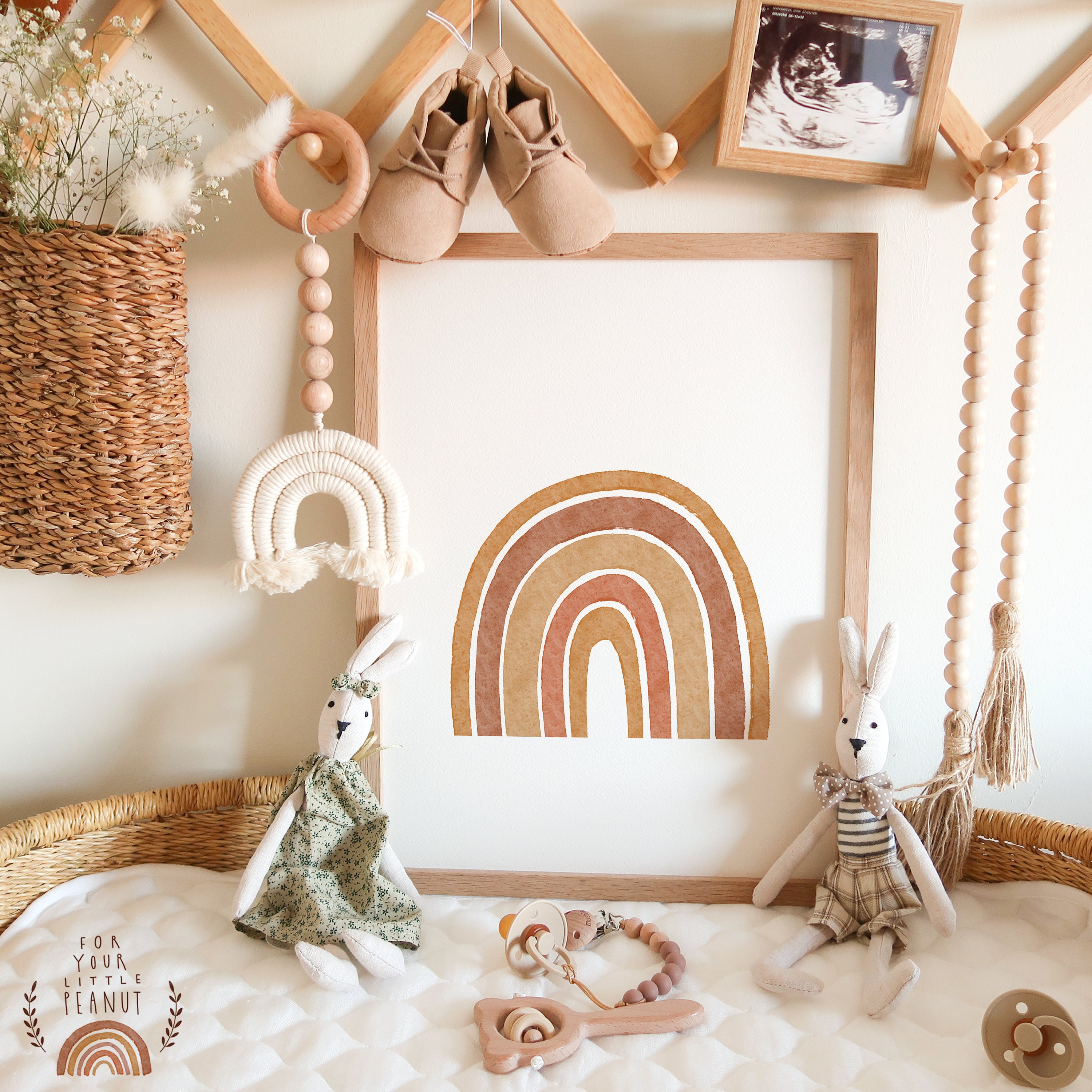 Boho Rainbow Nursery Art Print, Earth Tone Decor (digital Download) - Etsy